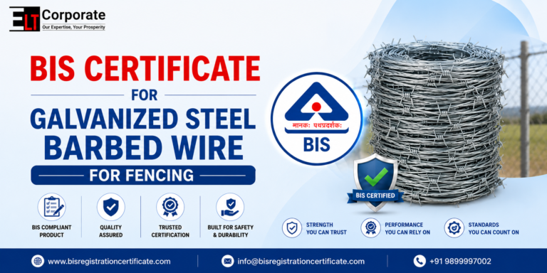 BIS Certificate for Galvanized Steel Barbed Wire for Fencing