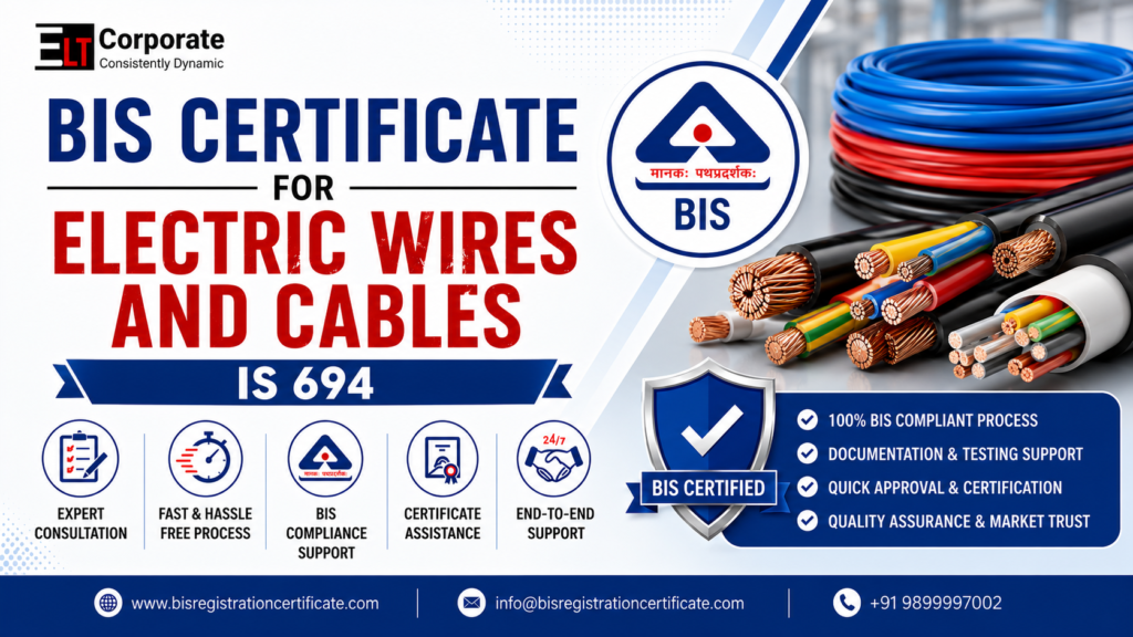 BIS Certificate for Electric Wires and Cables (IS 694)