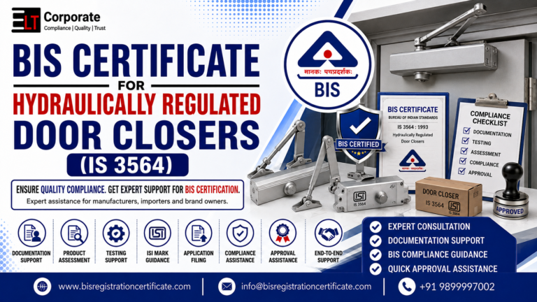 BIS Certificate for Hydraulically Regulated Door Closers (IS 3564)