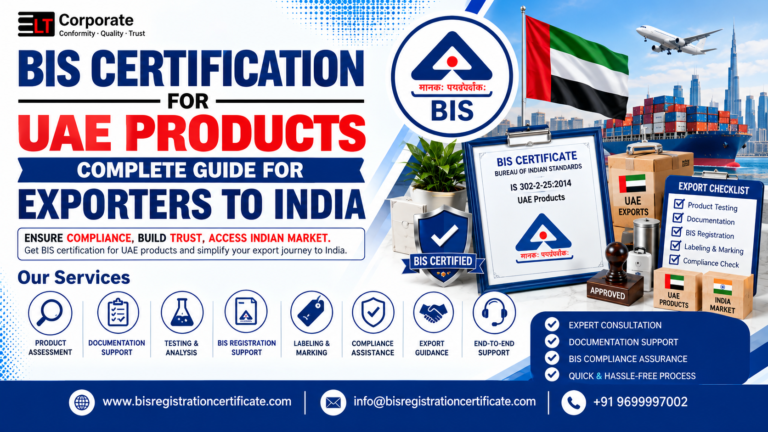 BIS registration for UAE products, BIS certificate for UAE manufacturers, BIS approval for UAE exports, ISI mark for UAE products, BIS licence for UAE brands